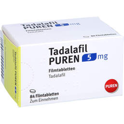 Abbildung: Tadalafil Puren 5 mg Filmtabletten 84 St, Filmtabletten PZN 12501836