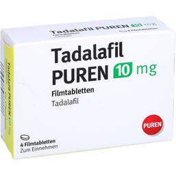 Abbildung: Tadalafil Puren 10 mg Filmtabletten 4 St, Filmtabletten PZN 12501842