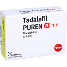 Abbildung: Tadalafil Puren 20 mg Filmtabletten 4 St, Filmtabletten PZN 12501859
