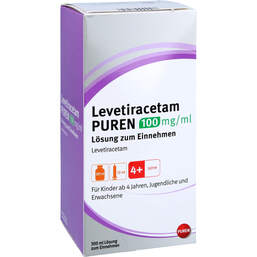 Abbildung: Levetiracetam Puren 100 mg / ml Lösung zum Einnehmen 10ml 300 ml, Lösung zum Einnehmen PZN 12501983