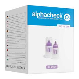 Abbildung: Alphacheck professional Pen-Nadel Plus 30 Gx5 mm 100 St, Kanüle PZN 12503031
