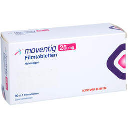 Abbildung: Moventig 25 mg Filmtabletten 90 St, Filmtabletten PZN 12504869