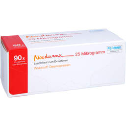 Abbildung: Nocdurna 25 Mikrogramm Lyophilisat zum Einnehmen 90 St, Sublingualtabletten PZN 12511421