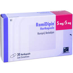 Abbildung: Ramidipin 5 mg / 5 mg Hartkapseln 30 St, Hartkapseln PZN 12520443