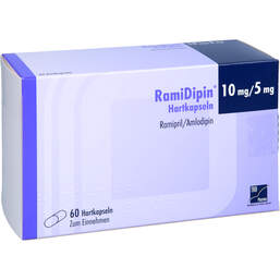 Abbildung: Ramidipin 10 mg / 5 mg Hartkapseln 60 St, Hartkapseln PZN 12520584