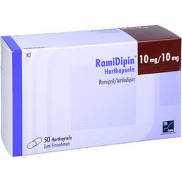 Abbildung: Ramidipin 10 mg / 10 mg Hartkapseln 50 St, Hartkapseln PZN 12520615