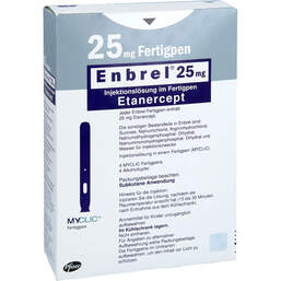 Abbildung: Enbrel 25 mg Myclic Injektionslösung im Fertigpen 4 St, Injektionslösung PZN 12521709