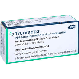 Abbildung: Trumenba 0,5 ml Injektionssuspen.in einer Fertigspritze 1 St, Injektionssuspension PZN 12521744