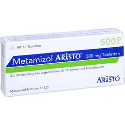 Abbildung: Metamizol Aristo 500 mg Tabletten 10 St, Tabletten PZN 12526983