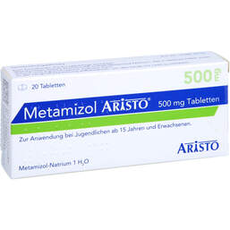 Abbildung: Metamizol Aristo 500 mg Tabletten 20 St, Tabletten PZN 12527008