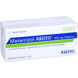 Abbildung: Metamizol Aristo 500 mg Tabletten 50 St, Tabletten PZN 12527037