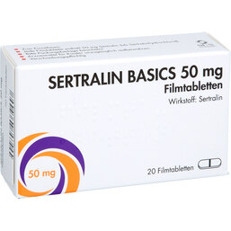 Abbildung: Sertralin Basics 50 mg Filmtabletten 20 St, Filmtabletten PZN 12529243