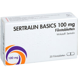 Abbildung: Sertralin Basics 100 mg Filmtabletten 20 St, Filmtabletten PZN 12529289