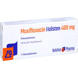 Abbildung: Moxifloxacin Holsten 400 mg Filmtabletten 7 St, Filmtabletten PZN 12537975
