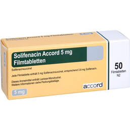 Abbildung: Solifenacin Accord 5 mg Filmtabletten 50 St, Filmtabletten PZN 12544478