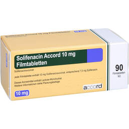 Abbildung: Solifenacin Accord 10 mg Filmtabletten 90 St, Filmtabletten PZN 12544521