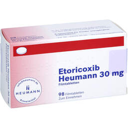Abbildung: Etoricoxib Heumann 30 mg Filmtabletten 98 St, Filmtabletten PZN 12545058