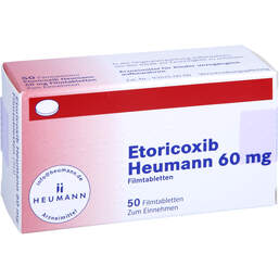Abbildung: Etoricoxib Heumann 60 mg Filmtabletten 50 St, Filmtabletten PZN 12545101