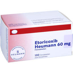 Abbildung: Etoricoxib Heumann 60 mg Filmtabletten 100 St, Filmtabletten PZN 12545118