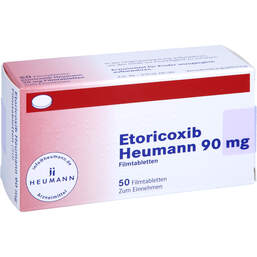 Abbildung: Etoricoxib Heumann 90 mg Filmtabletten 50 St, Filmtabletten PZN 12545153