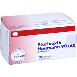 Abbildung: Etoricoxib Heumann 90 mg Filmtabletten 100 St, Filmtabletten PZN 12545176