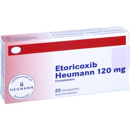 Abbildung: Etoricoxib Heumann 120 mg Filmtabletten 20 St, Filmtabletten PZN 12545207