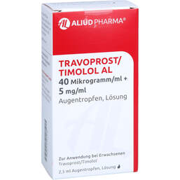Abbildung: Travoprost / Timolol AL 40 µg / ml + 5 mg / ml Augentropfen 2.5 ml, Augentropfen PZN 12545348