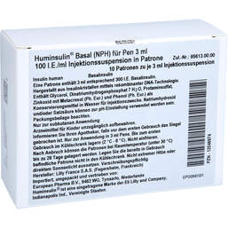 Abbildung: Huminsulin Basal (NPH) für Pen Injektionssuspension 10X3 ml, Injektionssuspension PZN 12546974