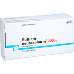 Abbildung: Sultiam neuraxpharm 200 mg Filmtabletten 50 St, Filmtabletten PZN 12547442