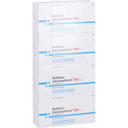 Abbildung: Sultiam neuraxpharm 200 mg Filmtabletten 4X50 St, Filmtabletten PZN 12547459
