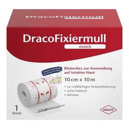 Abbildung: Dracofixiermull stretch 15 cmx10 m 1 St, Pflaster PZN 12548513