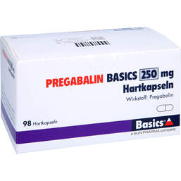 Abbildung: Pregabalin Basics 250 mg Hartkapseln 98 St, Hartkapseln PZN 12548559