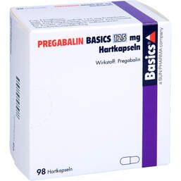 Abbildung: Pregabalin Basics 125 mg Hartkapseln 98 St, Hartkapseln PZN 12548588