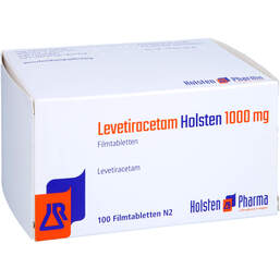 Abbildung: Levetiracetam Holsten 1000 mg Filmtabletten 100 St, Filmtabletten PZN 12550088