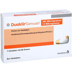 Abbildung: Duaklir Genuair 340 µg / 12 µg Pulver zur Inhalation 60ED 1 St, Inhalationspulver PZN 12550941