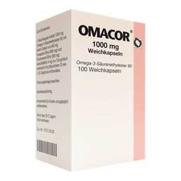 Abbildung: Omacor 1.000 mg Weichkapseln 100 St, Weichkapseln PZN 12550987 