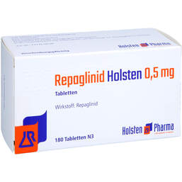 Abbildung: Repaglinid Holsten 0,5 mg Tabletten 180 St, Tabletten PZN 12553247