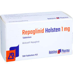 Abbildung: Repaglinid Holsten 1 mg Tabletten 180 St, Tabletten PZN 12553282