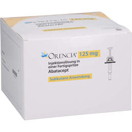 Abbildung: Orencia 125 mg Injektionslösung in einer Fertigspritze 3X4 St, Injektionslösung PZN 12561258