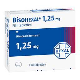 Abbildung: Bisohexal 1,25 mg Filmtabletten 100 St, Filmtabletten PZN 12565693