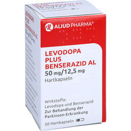 Abbildung: Levodopa plus Benserazid AL 50 mg / 12,5 mg Hartkapseln 50 St, Hartkapseln PZN 12565724