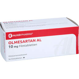 Abbildung: Olmesartan AL 10 mg Filmtabletten 56 St, Filmtabletten PZN 12572003