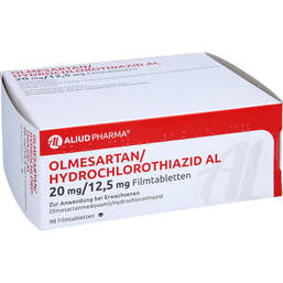 Abbildung: Olmesartan / Hydrochlorothiazid AL 20 mg / 12,5 mg Fta 98 St, Filmtabletten PZN 12572121