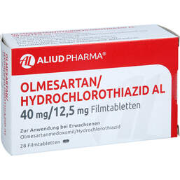 Abbildung: Olmesartan / Hydrochlorothiazid AL 40 mg / 12,5 mg Fta 28 St, Filmtabletten PZN 12572173