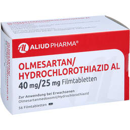 Abbildung: Olmesartan / Hydrochlorothiazid AL 40 mg / 25 mg Fta 56 St, Filmtabletten PZN 12572227