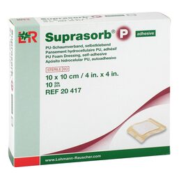 Abbildung: Suprasorb P PU-Schaumv.10x10 cm selbstklebend 10 St, Verband PZN 12573215