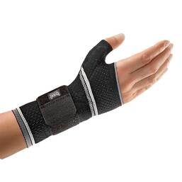 Abbildung: Bort Manubasic Plus Handgelenkbandage re.L schwarz 1 St, Bandage PZN 12573439