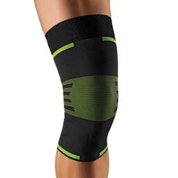 Abbildung: Bort Activecolor Sport Kniebandage L schwarz / grün 1 St, Bandage PZN 12573801