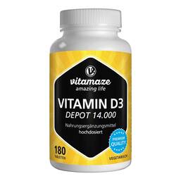 Abbildung: Vitamin D3 14.000 I.E. Depot hochdosiert Tabletten Tabletten, 180 St PZN 12580698