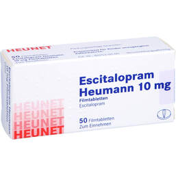 Abbildung: Escitalopram Heumann 10 mg Filmtabletten Heunet 50 St, Filmtabletten PZN 12581746